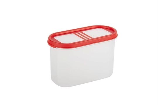 Cutting EDGE Stackable BPA-Free Modular 360 Top View 3 Line Air Tight Kitchen Container, 1200ML (5 Cup/40 Oz), Cherry Red -Set of 6