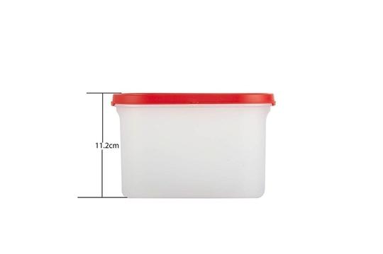 Cutting EDGE Stackable BPA-Free Modular 360 Top View 3 Line Air Tight Kitchen Container, 1200ML (5 Cup/40 Oz), Cherry Red -Set of 6