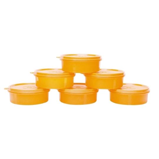 Cutting EDGE Eco-Plastic Leakproof Multi Purpose Airtight Food Saver Container Combo for Fridge Vegetable Storage (290ml, Orange, 6)