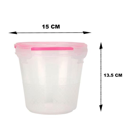Cutting EDGE Nesterware Lock & Seal Containers for Dry Fruit, Biscuits, wafers, Snack, Foods, Fruits, Vegetables, Refrigerator Containers - 1L x 3, 750ml x 4, 500ml x 5 (Set of 12, Pink)
