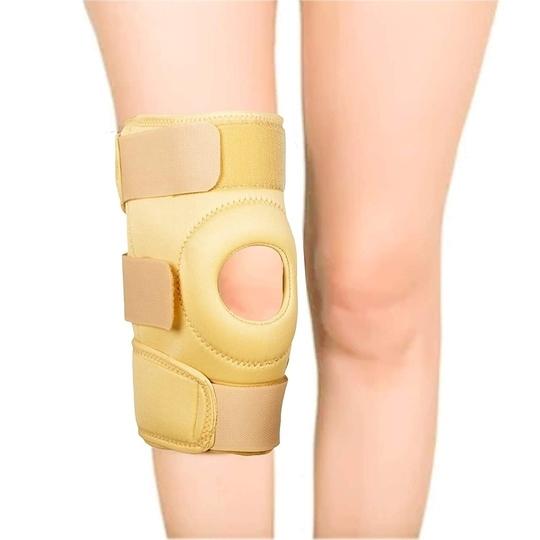 medtrix Functional Knee Stabilizer Knee Support Knee Wrap Open Patella Hinge Knee Brace Beige (XL)