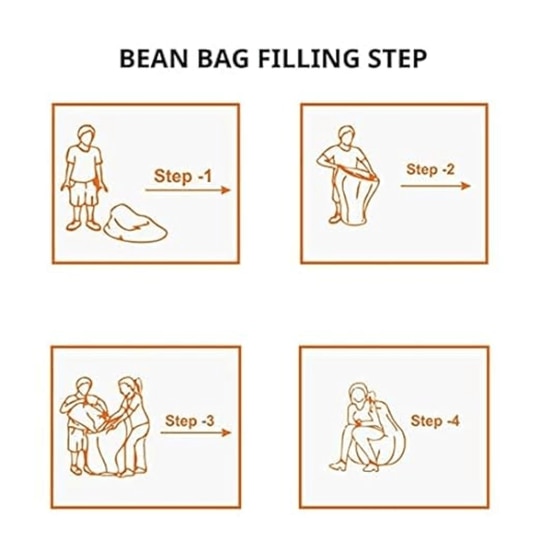 OHSTORE High Density Premium White Beans Filled Packet/Pre Filled Bean Bag Packet(2kg)(Bean Bag Filler Packet With Filled Beans)