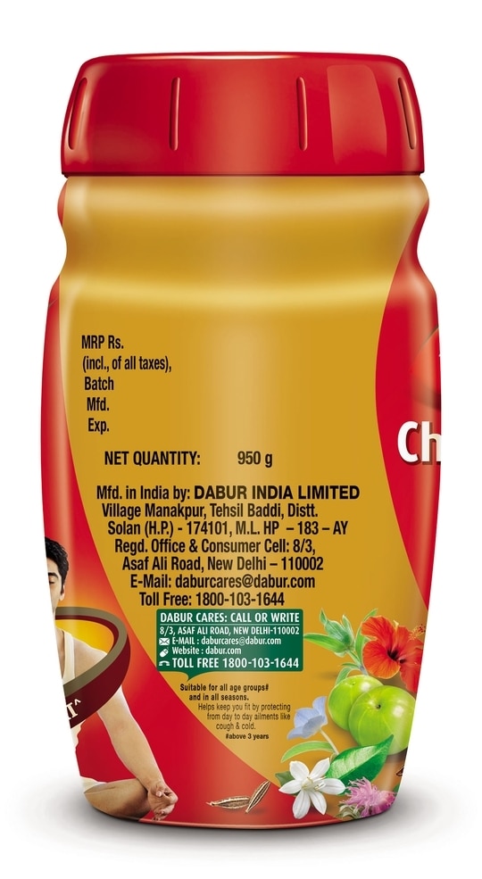 Dabur Chyawanprash (950g) | 3X Immunity Action | With 40+ Ayurvedic Herbs | Helps Build Strength & Stamina | Builds Overall Health | Ayurvedic Health Supplement | Good for Digestion & Respiration