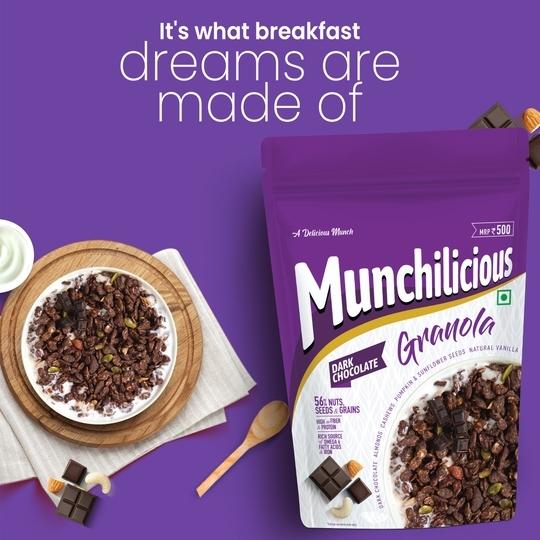Munchilicious Granola Breakfast Cereals Dark Chocolate - 350gm