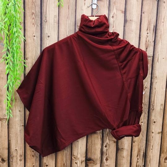 Merry Creation Men's Cotton Blend Solid Slim Fit Casual Shirt, Full Sleeve Shirt for Formal & Casual Wear (Maroon) (Size-L)