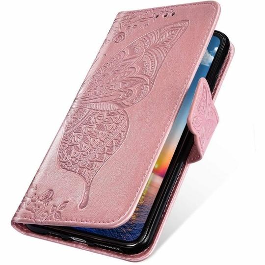 ClickCase Butterfly Series Samsung Galaxy S6 Edge Plus Rose Gold Faux Leather Mobile Wallet Flip Cover