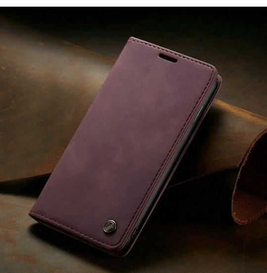 ClickCase Sheepskin Series Samsung Galaxy S6 Edge Plus Mauve Red Faux Leather Mobile Wallet Flip Cover