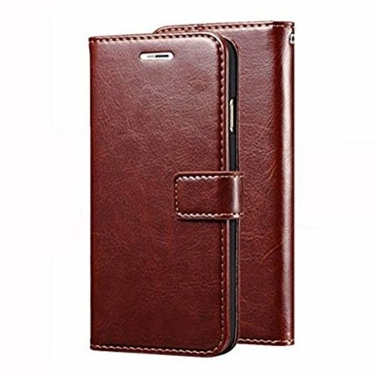 ClickCase Vintage Series For Samsung Galaxy On 8 Brown Faux Leather Mobile Wallet Flip Cover