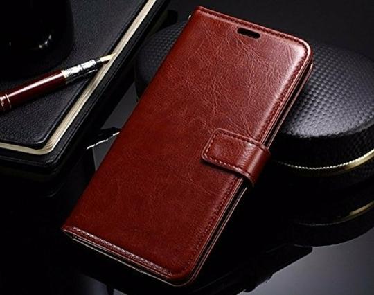 ClickCase Vintage Series For Samsung Galaxy On 8 Brown Faux Leather Mobile Wallet Flip Cover