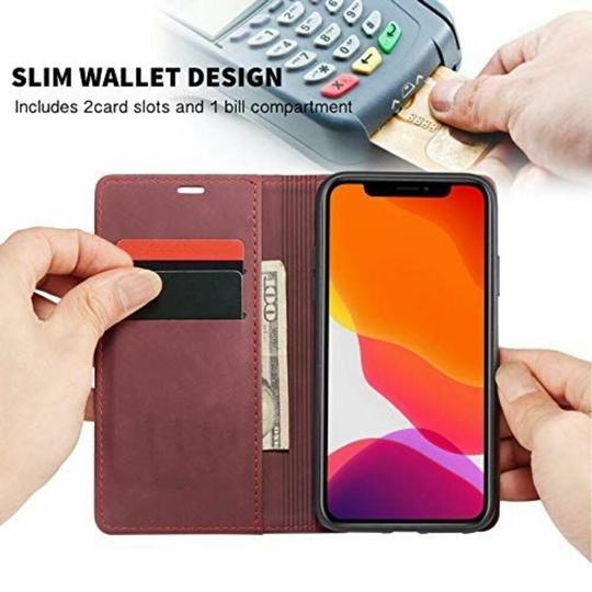 ClickCase Sheepskin Series Samsung Galaxy S6 Edge Plus Mauve Red Faux Leather Mobile Wallet Flip Cover