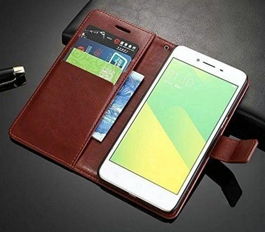 ClickCase Vintage Series For Samsung Galaxy On 8 Brown Faux Leather Mobile Wallet Flip Cover
