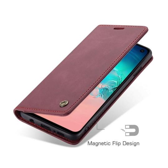 ClickCase Sheepskin Series Samsung Galaxy S6 Edge Plus Mauve Red Faux Leather Mobile Wallet Flip Cover