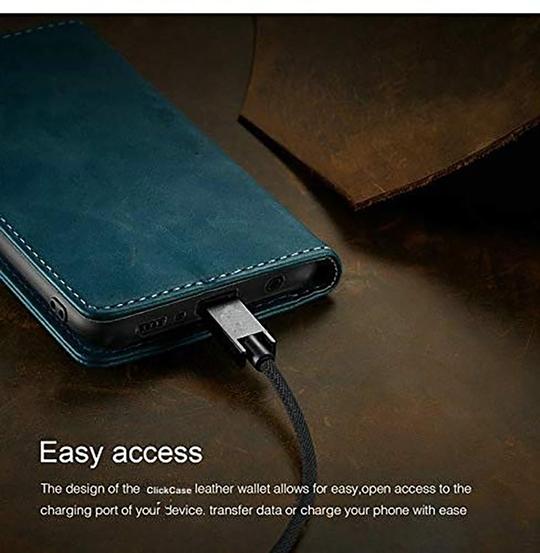 ClickCase Sheepskin Series Sony Xperia C5 Ultra Greenish Blue Faux Leather Mobile Flip Cover
