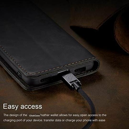 ClickCase Sheepskin Series Samsung Galaxy Note 5 Black Faux Leather Mobile Wallet Flip Cover