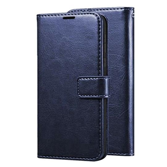 ClickCase Vintage Series For Oppo Reno 8 5G Blue Faux Leather Mobile Wallet Flip Cover