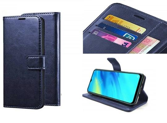 ClickCase Vintage Series For Oppo Reno 8 5G Blue Faux Leather Mobile Wallet Flip Cover