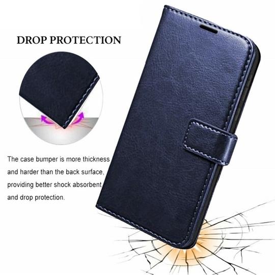 ClickCase Vintage Series For Oppo Reno 8 5G Blue Faux Leather Mobile Wallet Flip Cover