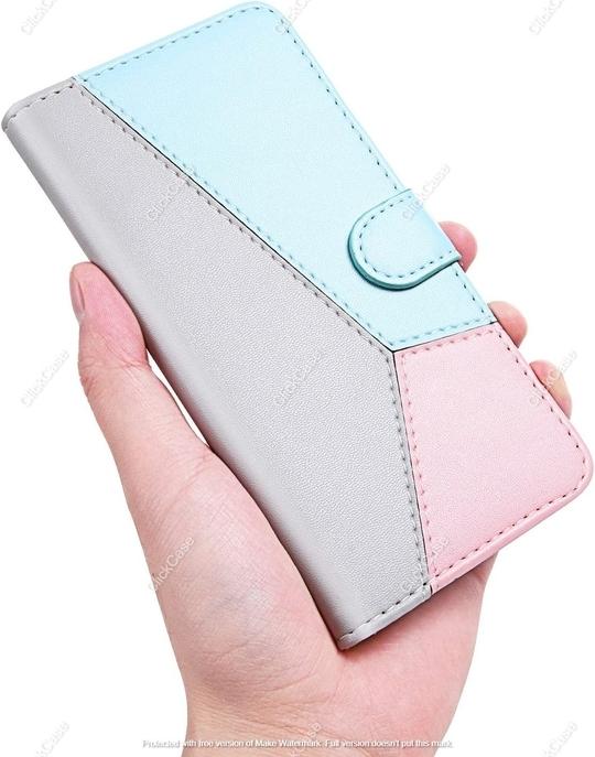 ClickCase Pastel Series Faux Leather Magnetic Card Holder Wallet Kickstand Case Flip Cover For LG V20 (Soft Tricolor)