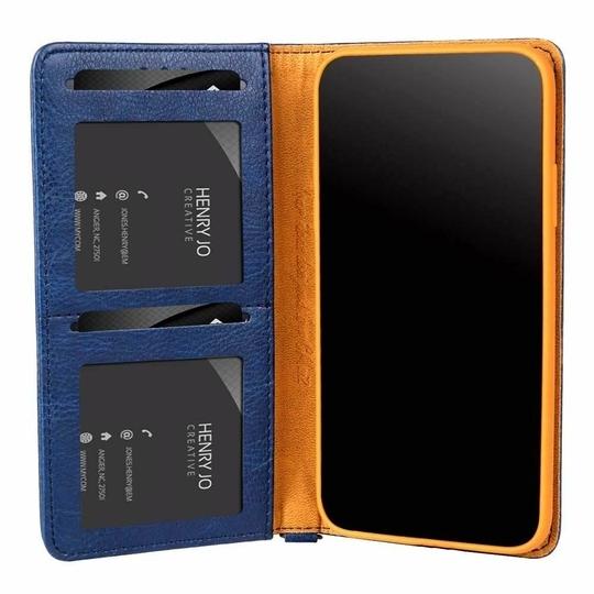 ClickCase Flipper Series Faux Leather Magnetic Card Holder Wallet Kickstand Case Flip Cover For Sony Xperia C5 Ultra (Blue)
