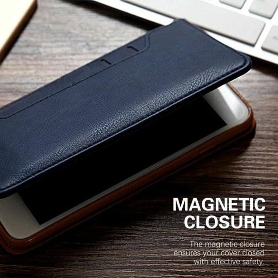 ClickCase Flipper Series Faux Leather Magnetic Card Holder Wallet Kickstand Case Flip Cover For Sony Xperia C5 Ultra (Blue)
