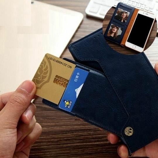 ClickCase Flipper Series Faux Leather Magnetic Card Holder Wallet Kickstand Case Flip Cover For Sony Xperia C5 Ultra (Blue)