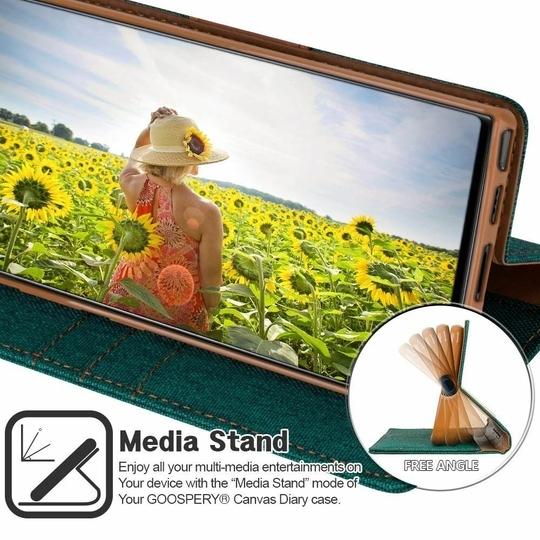 ClickCase Canvas Series Faux Leather Magnetic Card Holder Wallet Kickstand Case Flip Cover For Samsung Galaxy A33 5G (Green)