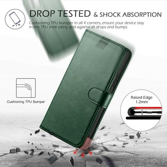 ClickCase Vintage Series For Samsung Galaxy J7 Prime, On NXT Green Faux Leather Mobile Wallet Flip Cover
