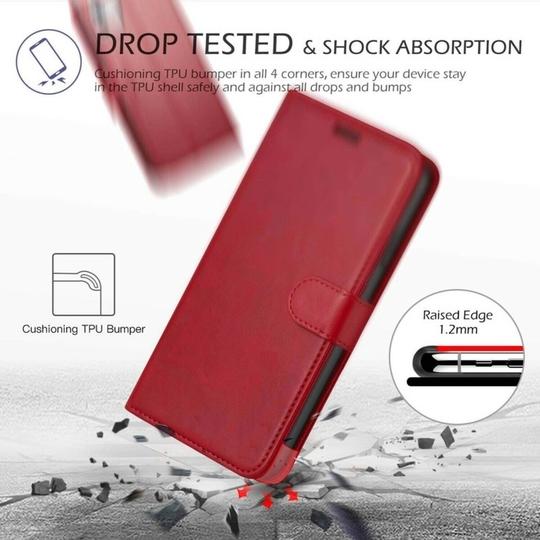 ClickCase Vintage Series For Motorola Moto X4 Cherry Red Faux Leather Mobile Wallet Flip Cover