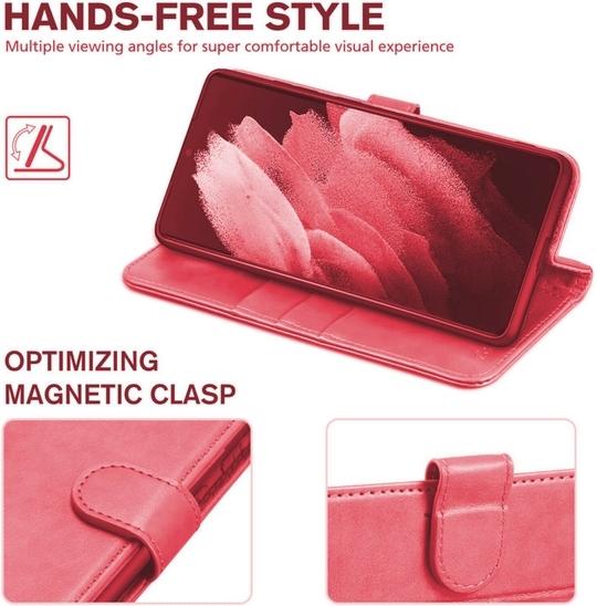 ClickCase Vintage Series For Motorola Moto X4 Cherry Red Faux Leather Mobile Wallet Flip Cover