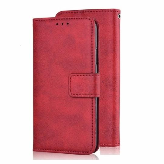 ClickCase Vintage Series For Samsung Galaxy A72 Matte Red Faux Leather Mobile Wallet Flip Cover