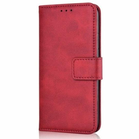 ClickCase Vintage Series For Samsung Galaxy A72 Matte Red Faux Leather Mobile Wallet Flip Cover