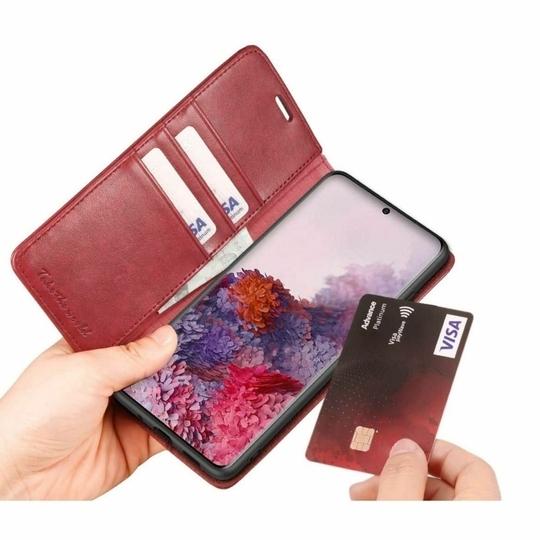 ClickCase Vintage Series For Samsung Galaxy A72 Matte Red Faux Leather Mobile Wallet Flip Cover