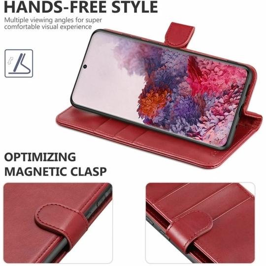 ClickCase Vintage Series For Samsung Galaxy A72 Matte Red Faux Leather Mobile Wallet Flip Cover