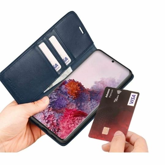ClickCase Vintage Series For Sony Xperia Xa Ultra Matte Blue Faux Leather Mobile Wallet Flip Cover