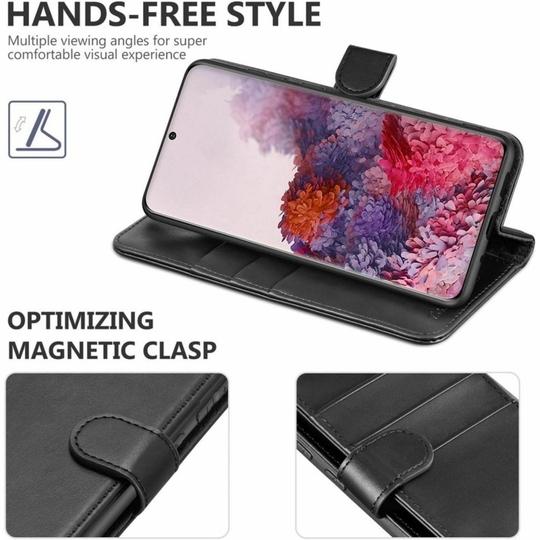 ClickCase Vintage Series For Mi A2 Matte Black Faux Leather Mobile Wallet Flip Cover