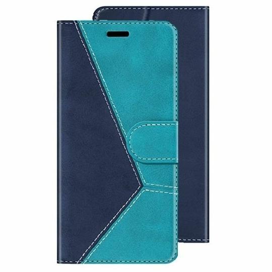 ClickCase Trendy Dual Shade Series For Lenovo Zuk Z2 Plus Sky and Navy Blue Faux Leather Mobile Wallet Flip Cover