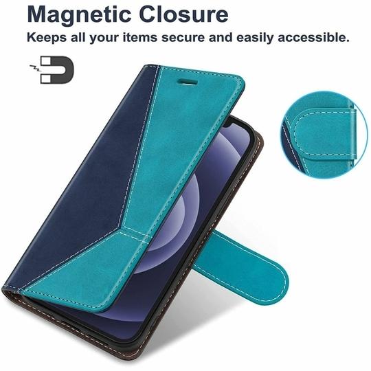 ClickCase Trendy Dual Shade Series For Lenovo Zuk Z2 Plus Sky and Navy Blue Faux Leather Mobile Wallet Flip Cover