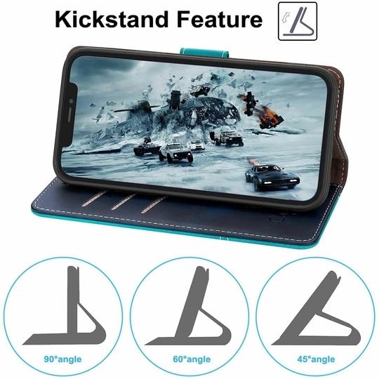 ClickCase Trendy Dual Shade Series For Lenovo Zuk Z2 Plus Sky and Navy Blue Faux Leather Mobile Wallet Flip Cover