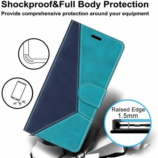 ClickCase Trendy Dual Shade Series For Lenovo Zuk Z2 Plus Sky and Navy Blue Faux Leather Mobile Wallet Flip Cover