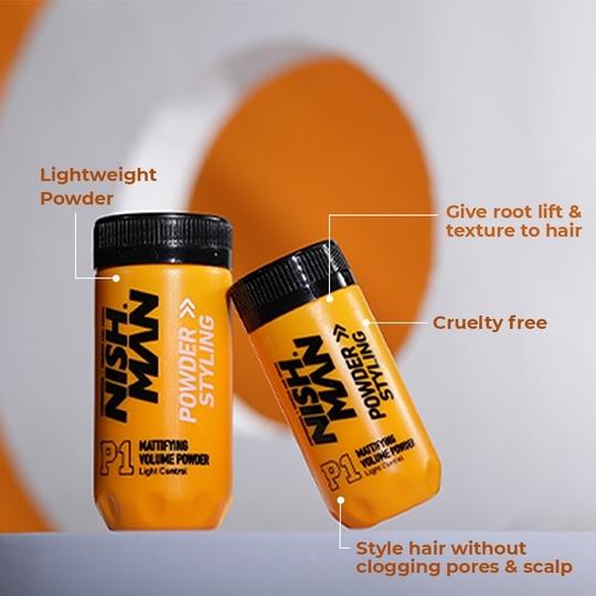 Nishman Mattifying Volume Powder Hair Wax 10gm : Matte Finish | Hair Style | Strong Hold Styling | Wax for Men