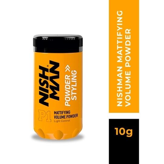 Nishman Mattifying Volume Powder Hair Wax 10gm : Matte Finish | Hair Style | Strong Hold Styling | Wax for Men
