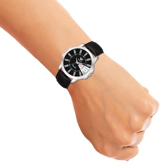 Lorenz Black Dial Watch Day and Date for Men | Watch for Boys- MK-2074W
