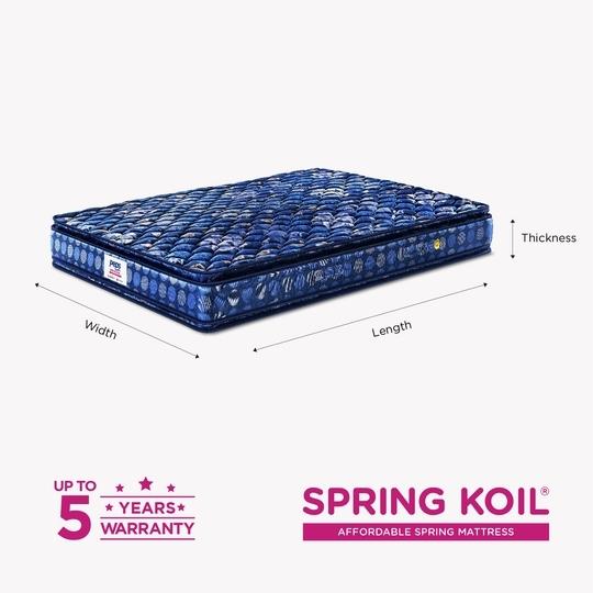 Peps Springkoil Bonnell Pillow Top 6-inch Single Size Spring Mattress (Dark Blue, 84x30x06)