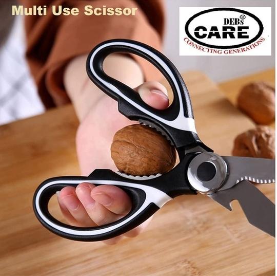 DEB's CARE Premium Heavy Duty Shears Ultra Sharp Stainless Steel Multi-function Kitchen Scissors for Chicken Poultry Fish Meat Vegetables Herbs BBQ (Pack of 1)
