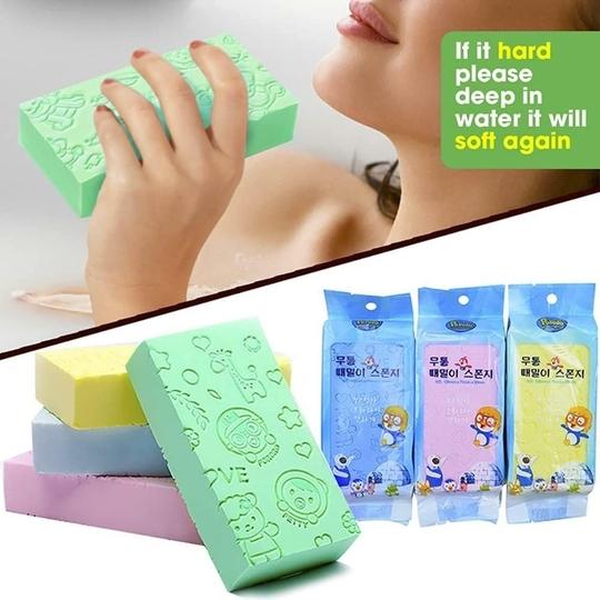 Radhav Mart Ultra Soft Exfoliating Sponge | Asian Bath Sponge For Shower | Japanese Spa Cellulite Massager | Dead Skin Remover Sponge For Body | Face Scrubber for Women and Men | 1 PACK | MULTICOLOR