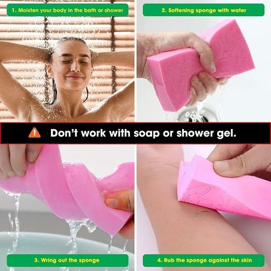 Radhav Mart Ultra Soft Exfoliating Sponge | Asian Bath Sponge For Shower | Japanese Spa Cellulite Massager | Dead Skin Remover Sponge For Body | Face Scrubber for Women and Men | 1 PACK | MULTICOLOR