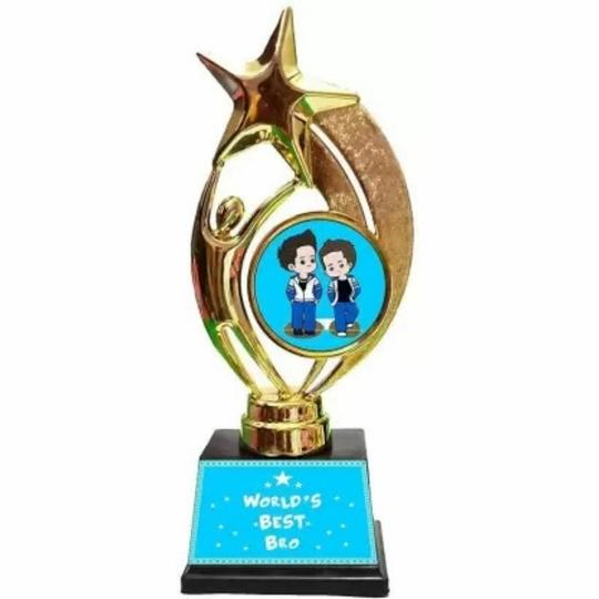 Meedoz Worlds Best Brother Trophy,"Worlds Greatest Brother Award Trophy Elegant Award for Achievements, Competitions, Corporate Events, Sports, and Celebrations | 9-Inch