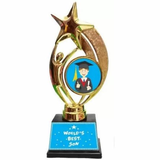 Meedoz Trophy Gift for Worlds Best Son Trophy Elegant Award for Achievements, Competitions, Corporate Events, Sports, and Celebrations | 28 cm