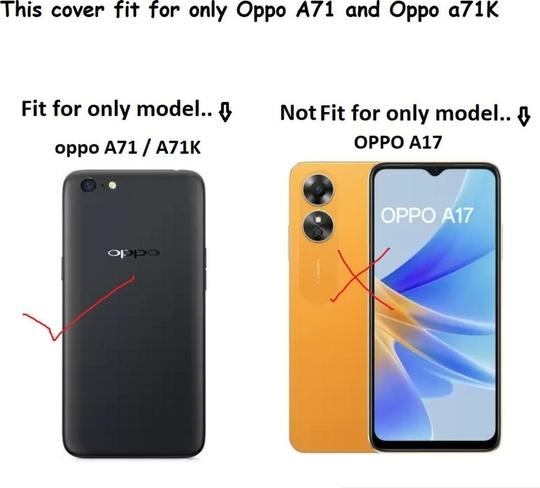 BINTAGE Flip Cover for Wallet Case Oppo CPH1717 /Oppo A71 (Black, Dual Protection, Pack of: 1)