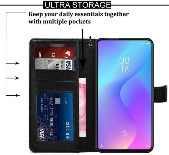 BINTAGE Flip Cover for MOTOROLA G51 (Black, Magnetic Case, Pack of: 1)